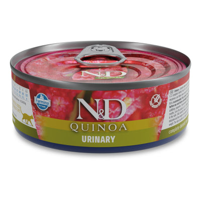 N&D Cat Quinoa Urinary - за намаляване на повторната поява на струвити камъни и заболявания на долните пикочни пътища 80 гр.
