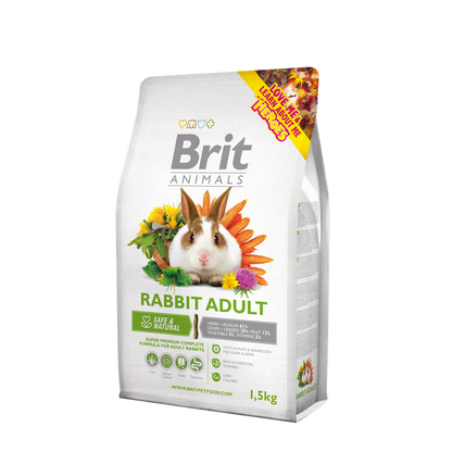 Brit Animals Rabbit Adult Complete - супер премиум пълноценна храна за зайци