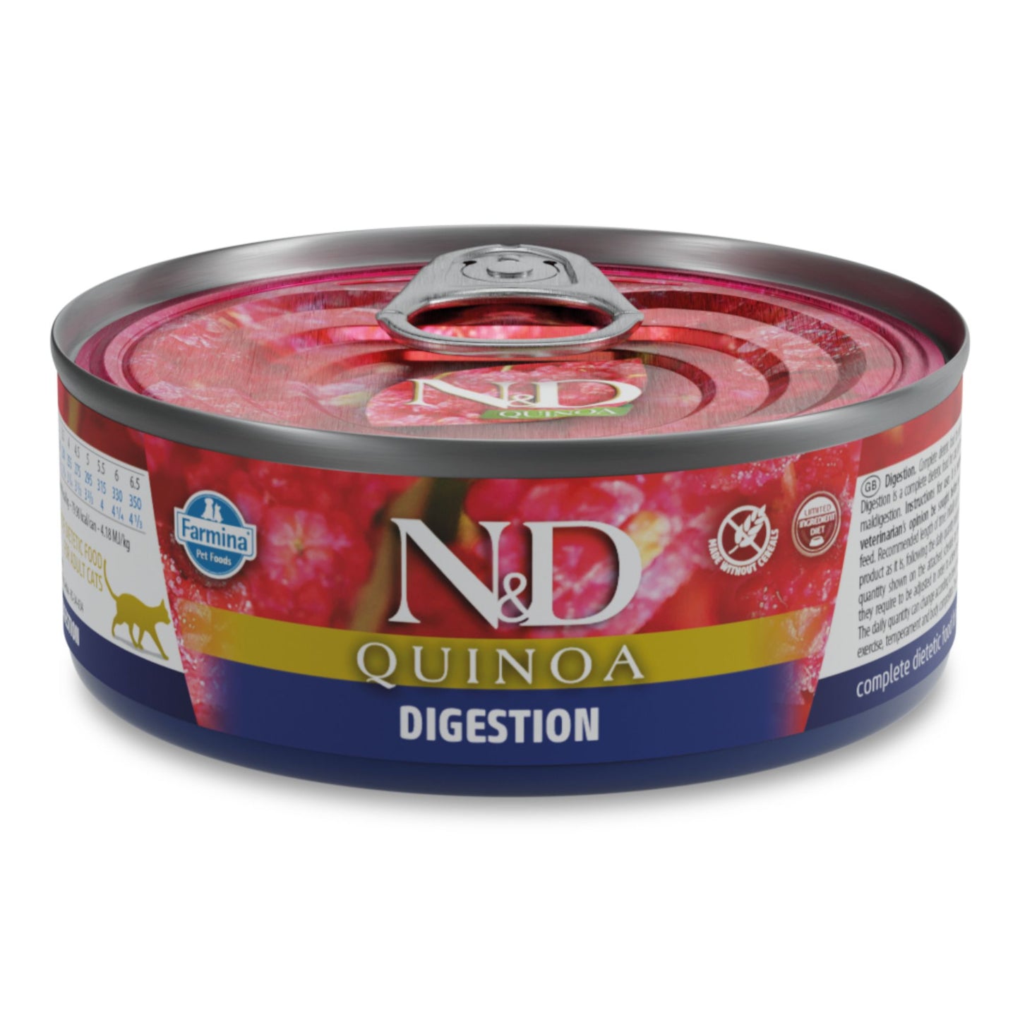 N&D Quinoa Cat Adult Digestion - пълноценна мокра храна за котки в зряла възраст с киноа за добро храносмилане 80 гр.