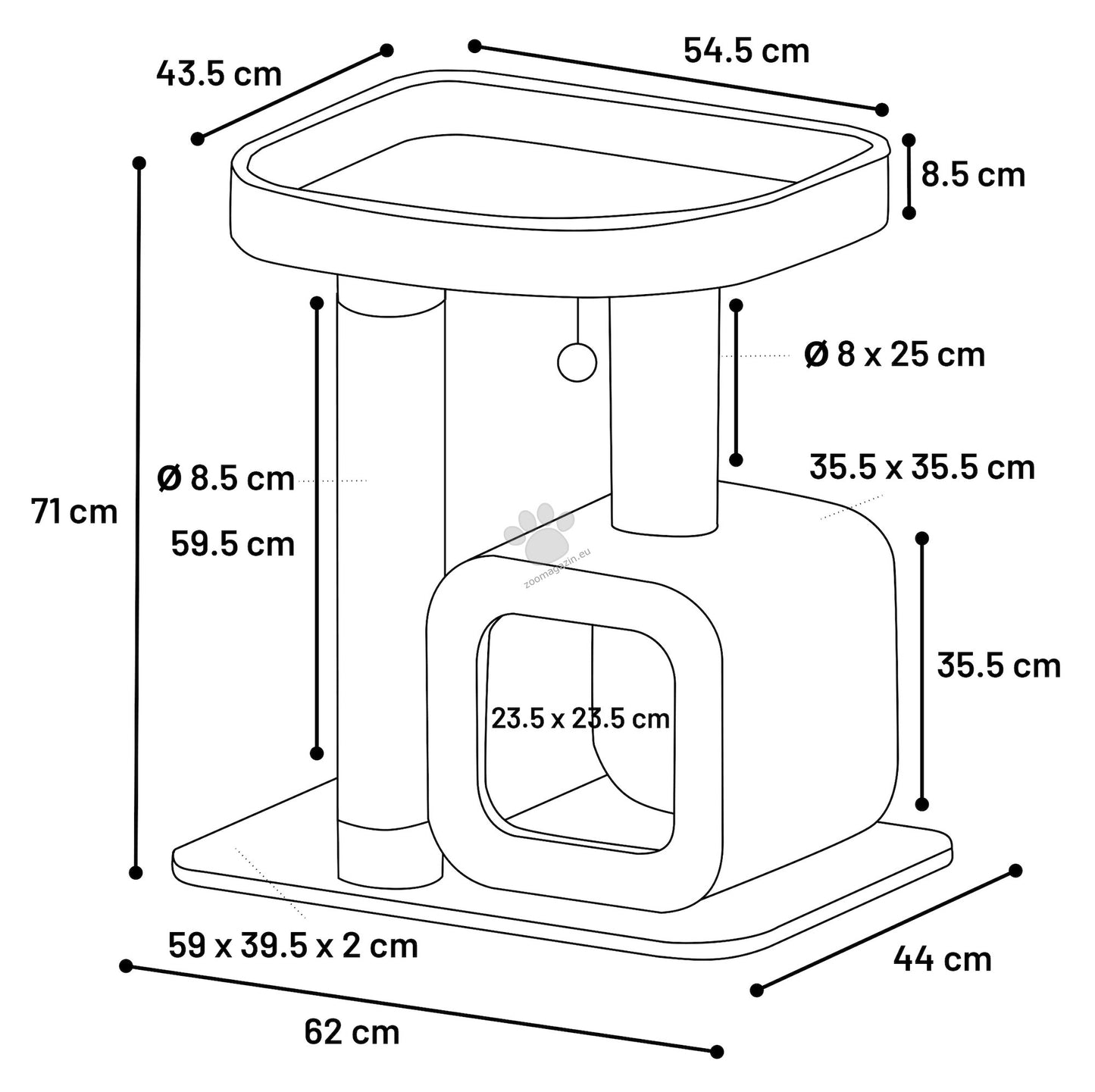 Flamingo Scratching tree Anzu - драскалка за котки 62 / 44 / 71 см