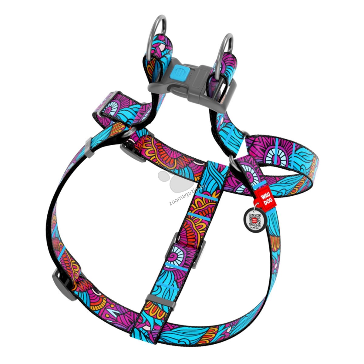Waudog Harness Summer L - нагръдник с QR код за сигурност 60 / 85 см / 25 мм