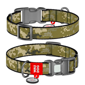 WAUDOG Nylon Dog Collar QR Military M - нашийник за кучета с QR таг 20 мм / 28-40 см