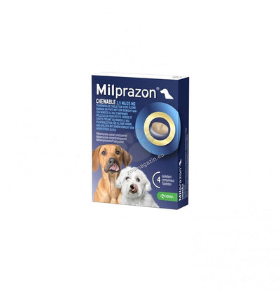 Milprazon Chewable 2,5 mg - противопаразитни таблетки за кучета до 5 кг, 4 броя