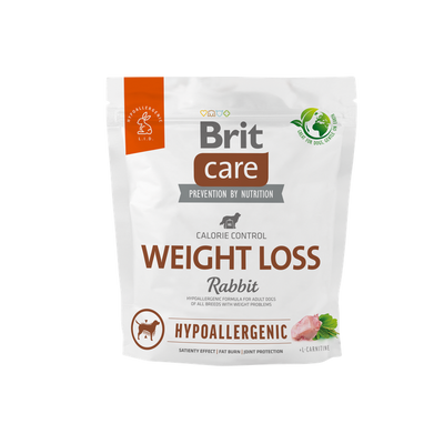 Brit Care Dog Hypoallergenic Weight Loss - хипоалергенна храна за кучета с проблеми с теглото със заешко и ориз