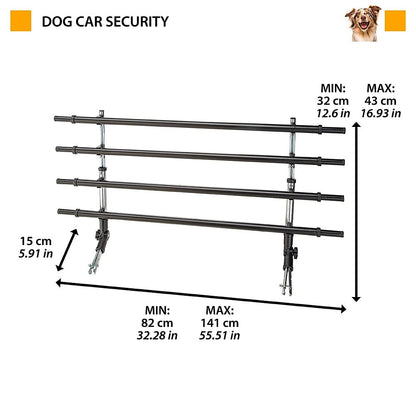 Ferplast - Dog Car Security - решетка за багажник  Min: 82 / 15 / 32 cm - Max: 141 / 15 / 43 cm