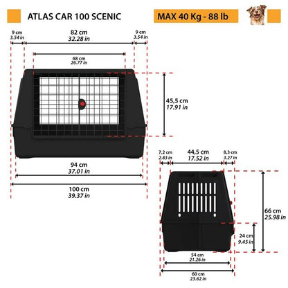 Ferplast - Atlas Car 80 Scenic - Car Carrier Bag 82 / 51 / 61 cm.