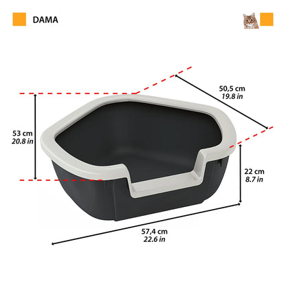 Ferplast - Dama - открита ъглова тоалетна 57.5 / 51.5 / 22 см