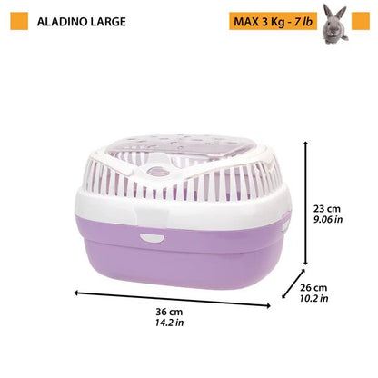 Ferplast - Aladino Large - транспортна чанта за дребни животни / зелена, лилава /  36 / 26 / 23 cm