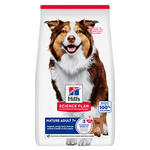 Hills Science Plan Canine Mature Medium Adult - с агнешко, пълноценна суха храна за кучета от средни породи в напреднала възраст (11-25 кг, над 7г.) 11+3кг.