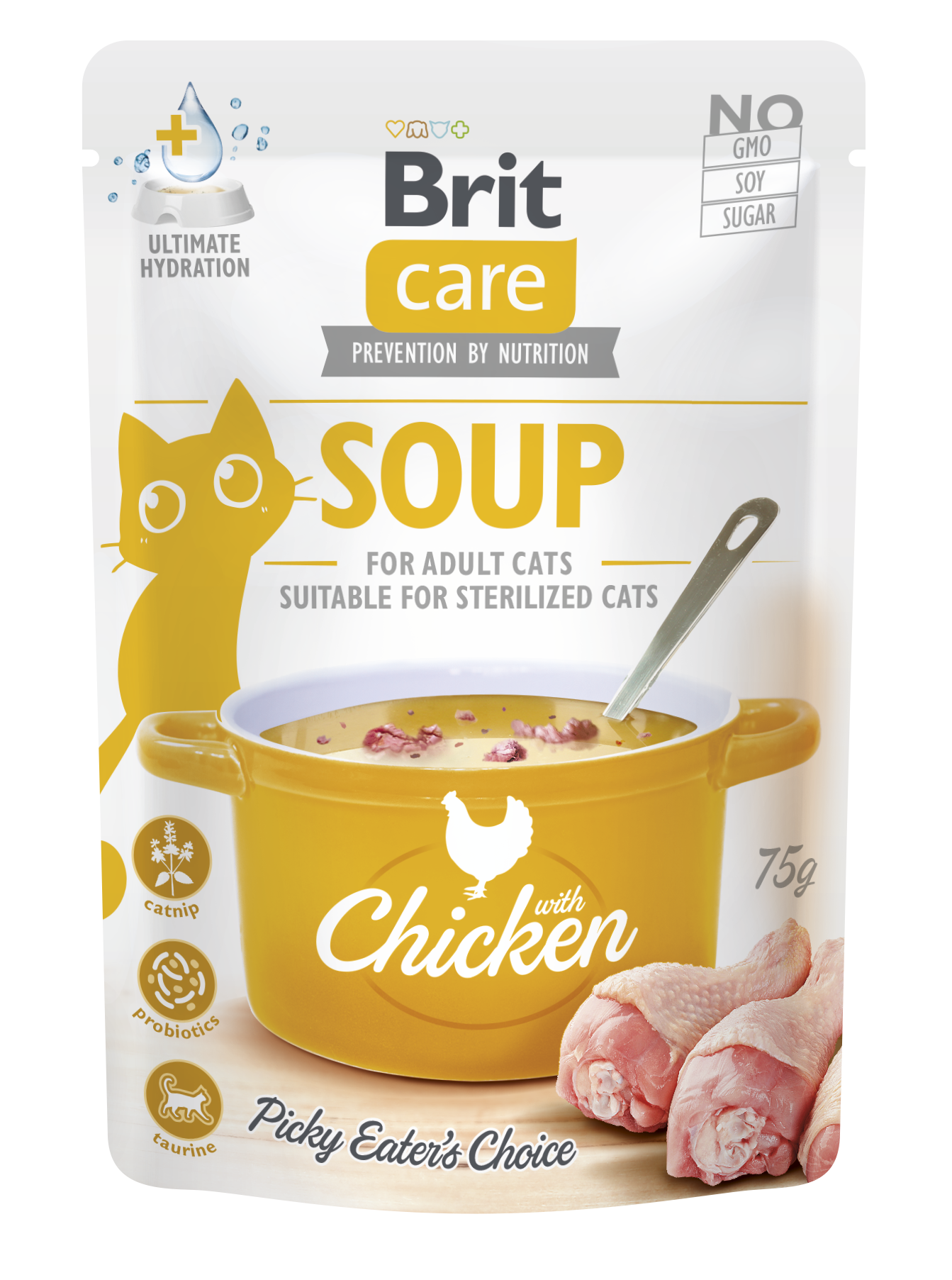 Brit Care Cat Soup with Chicken – допълваща храна за котки с пилешко месо 75 гр