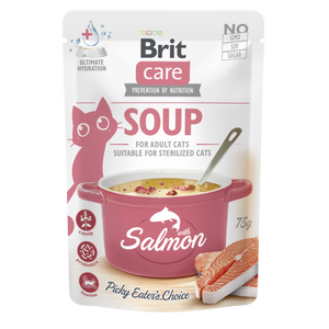 Brit Care Cat Soup with Salmon - допълваща храна за котки със сьомга 75 гр