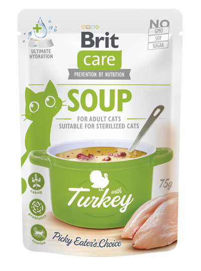 Brit Care Cat Soup with Turkey – допълваща храна за котки с пуешко месо 75 гр