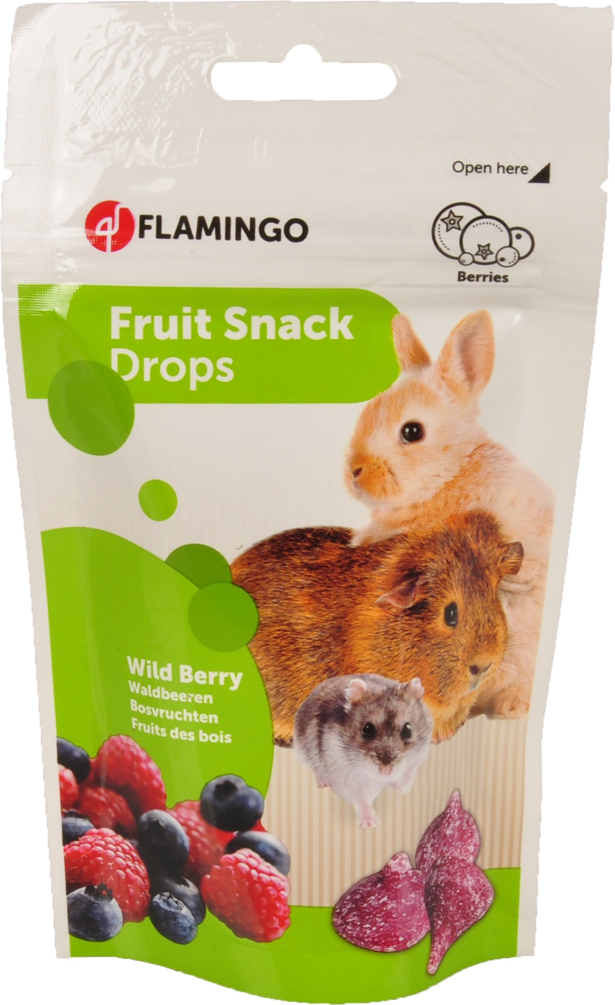 Flamingo Drops Wildberries - деликатесен дропс с горски плодове 75 гр
