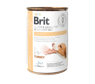 Brit GF Veterinary Diets Dog Hepatic - консерва за подпомагане на чернодробната функция 400 гр