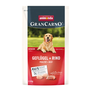 GranCarno Senior Poultry and Beef - храна за възрастни кучета с птиче и говеждо месо 4 кг