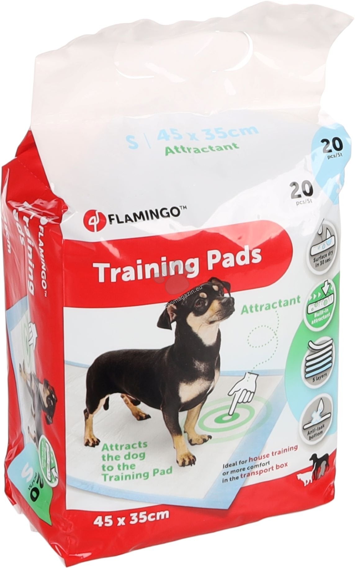 FLAMINGO Training Pads Attractant S - Хигиенни подложки за кучета с феромони 20 броя, 45 x 35см.