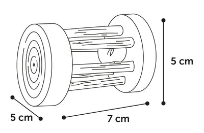 Flamingo Toy Pure Home Rolly Roll - натурална играчка за гризачи със звънче 7 / 5 / 5 см