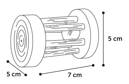 Flamingo Toy Pure Home Rolly Roll - натурална играчка за гризачи със звънче 7 / 5 / 5 см