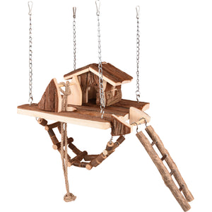 Flamingo Small animal house Toy Pure Home Milly - къщичка за гризачи с мост 21.5 / 21.5 / 24.5 см