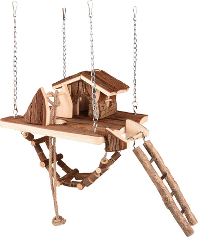 Flamingo Small animal house Toy Pure Home Milly - къщичка за гризачи с мост 21.5 / 21.5 / 24.5 см