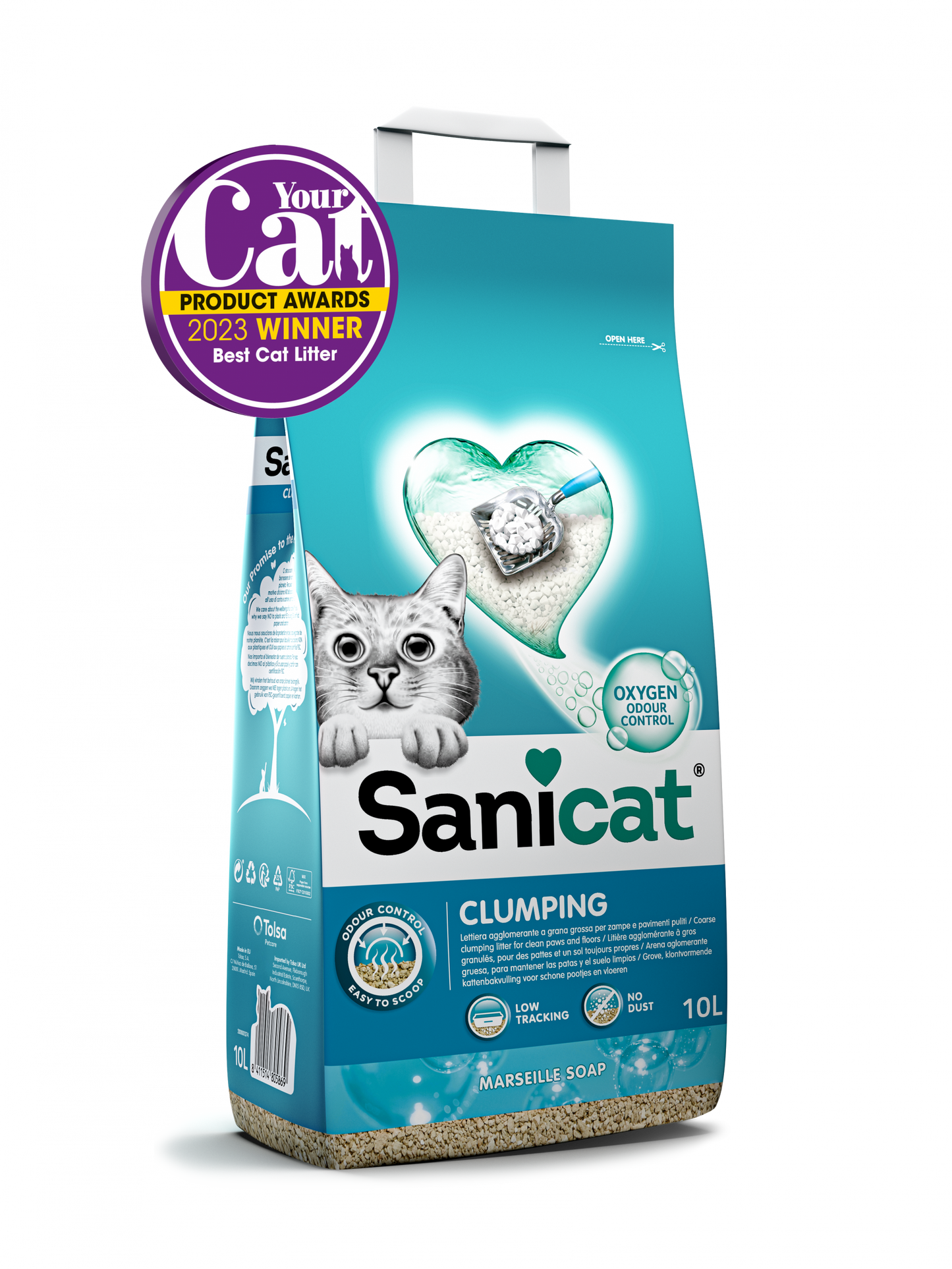 Sanicat Clumping Marseille Soap - натурален бентонит с аромат на марсилски сапун 16 литра