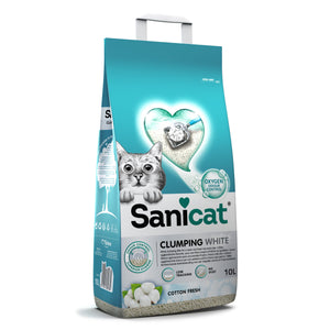 Sanicat Clumping White Cotton - бял бентонит с аромат на памук 20 литра