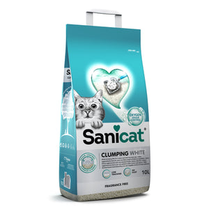 Sanicat Clumping White - чист и свеж бял натурален бентонит, обогатен с кислород 20 литра