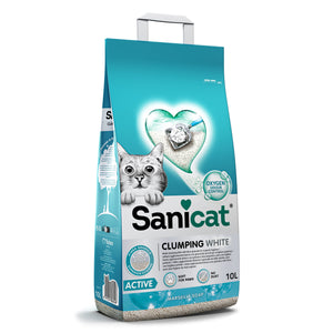 Sanicat Clumping White ACTIVE - бентонитова тоалетна с аромат 10 литра