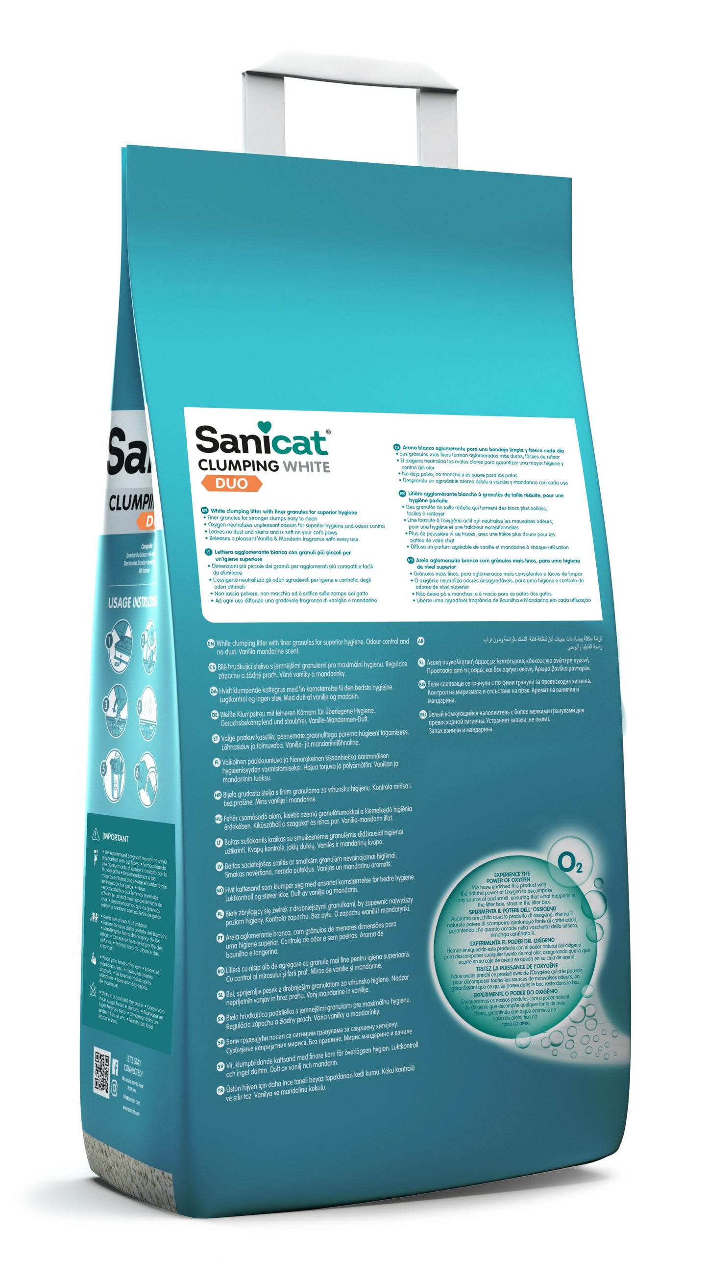 Sanicat Clumping White DUO - бентонитова тоалетна 10 литра