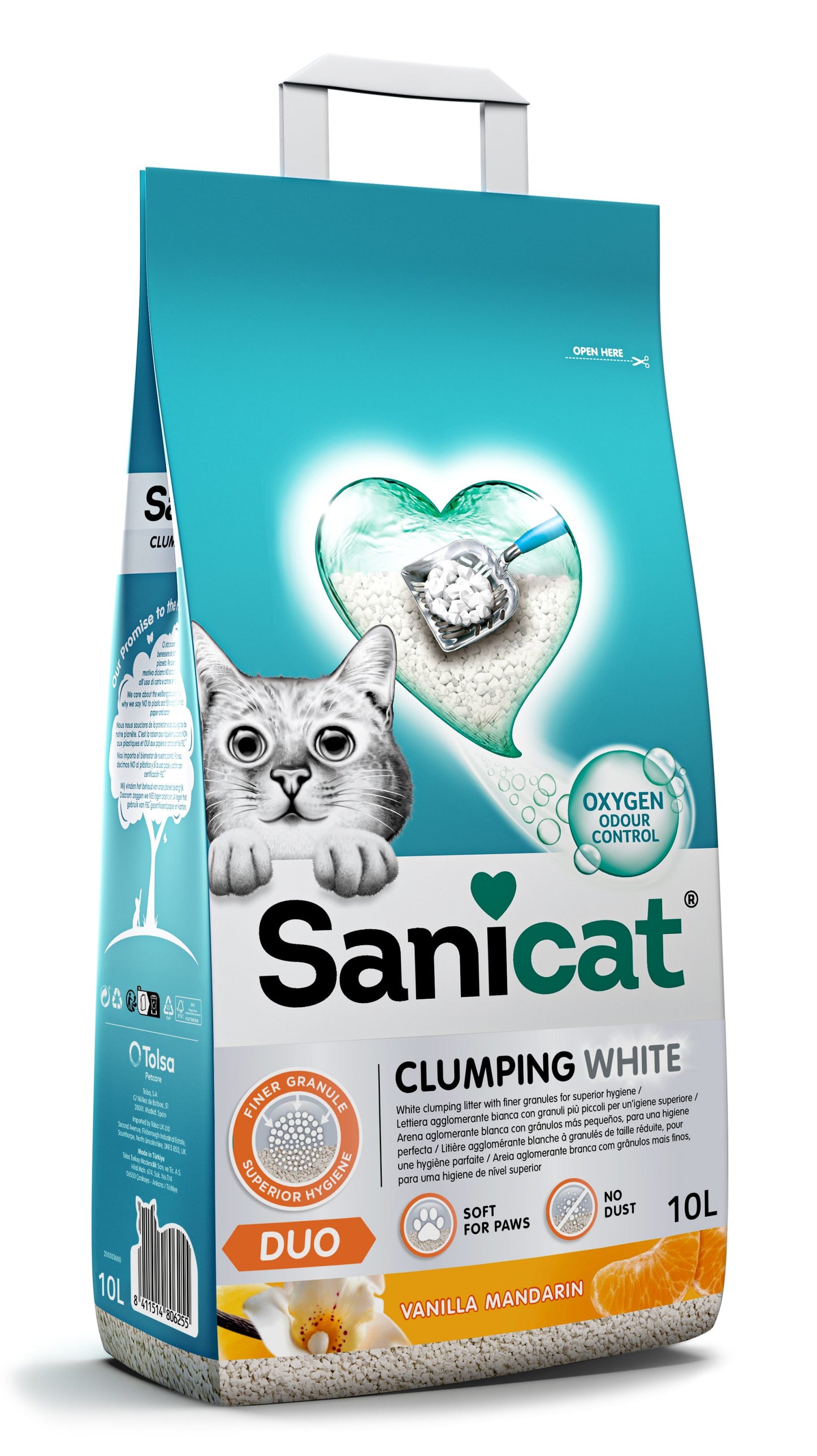 Sanicat Clumping White DUO - бентонитова тоалетна 10 литра