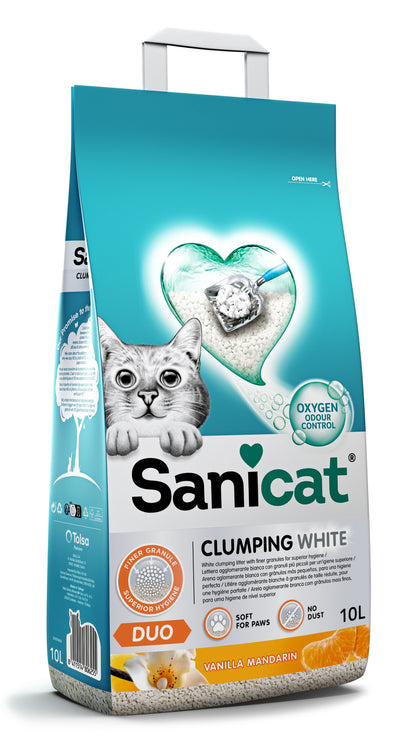 Sanicat Clumping White DUO - бентонитова тоалетна 10 литра