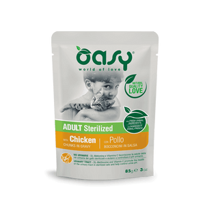Oasy Chunks in Gravy Sterilised Chicken - пауч за стерилизирани котки с пилешко месо 85 гр.