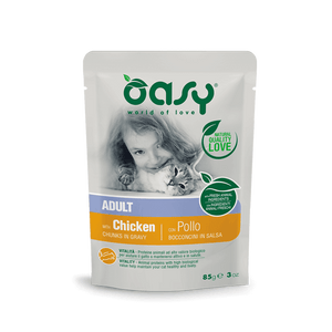 Oasy Chunks in Gravy Adult Chicken  - пауч за възрастни котки с пилешко месо 85 гр.