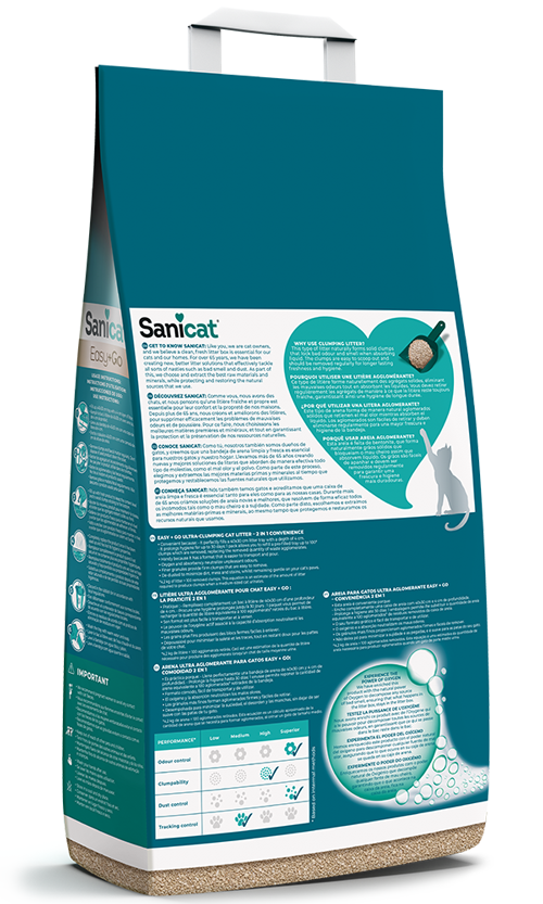 Sanicat Easy and Go Fragrance Free - бентонитова котешка тоалетна 4,2 кг