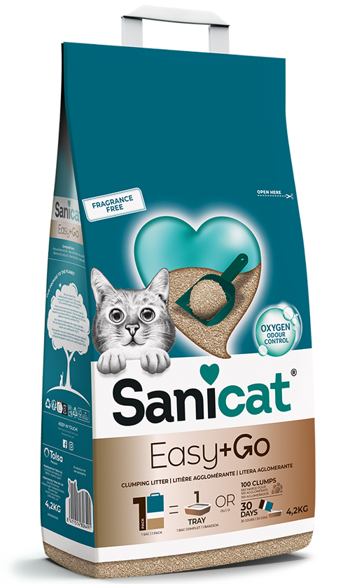 Sanicat Easy and Go Fragrance Free - бентонитова котешка тоалетна 4,2 кг