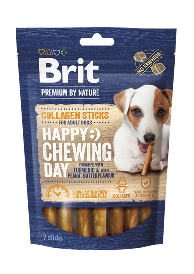 Brit Premium by Nature Collagen Chews Sticks - лакомство за кучета с колаген 12 см / 10 мм, 7 бр