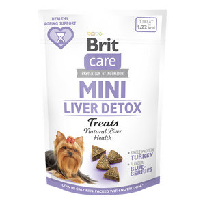 Brit Care Dog Mini Treats Liver Detox - лакомство с пуешко и боровинки 50 гр