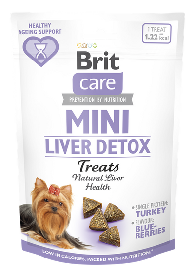 Brit Care Dog Mini Treats Liver Detox - лакомство с пуешко и боровинки 50 гр