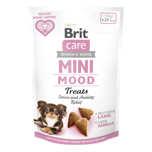 Brit Care Dog Mini Treats Mood - лакомства облекчаващи стреса и раздразнението с агнешко и ванилия  50 гр