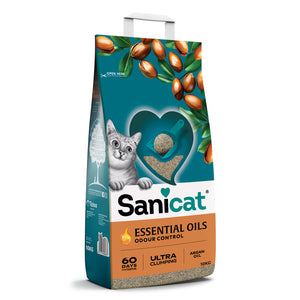 Sanicat Essential Oils Argan Oil - бентонитова котешка тоалетна с аромат на арганово масло 10 кг