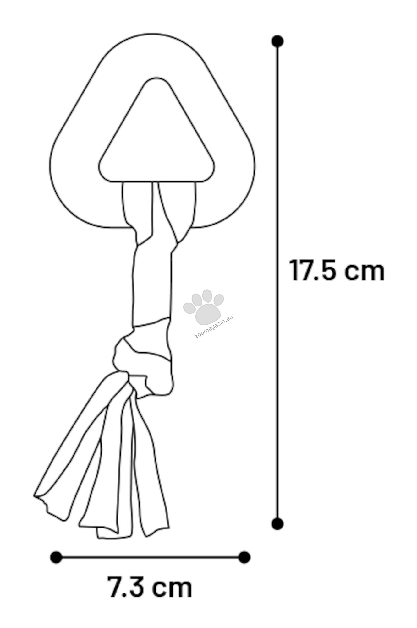 Flamingo Toy Puppy Bunty Triangle Taupe - играчка за кученца 17,5 / 7,3 / 7,3 см