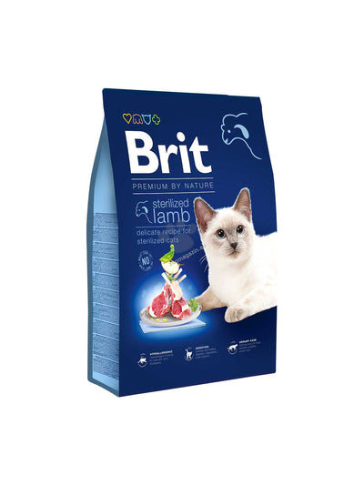 РАЗПРОДАЖБА Brit Premium by Nature Cat Sterilized Lamb - пълноценна храна с агнешко месо за кастрирани котки 300 гр