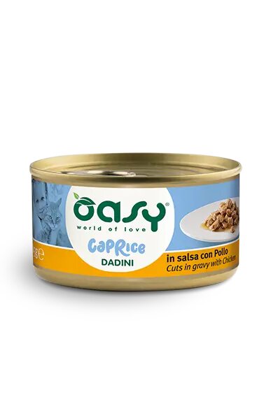Oasy Caprice Cuts in gravy with Chicken - консерва за котки с пилешко 85 гр.