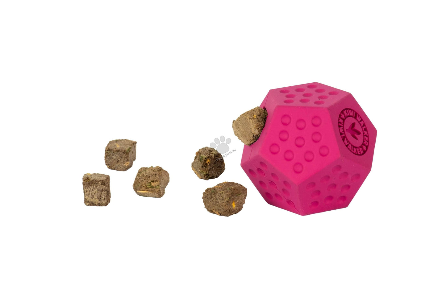 Kiwi Walker Lets Play Dodecaball Mini Pink - гумена играчка за лакомства 4 см, розов