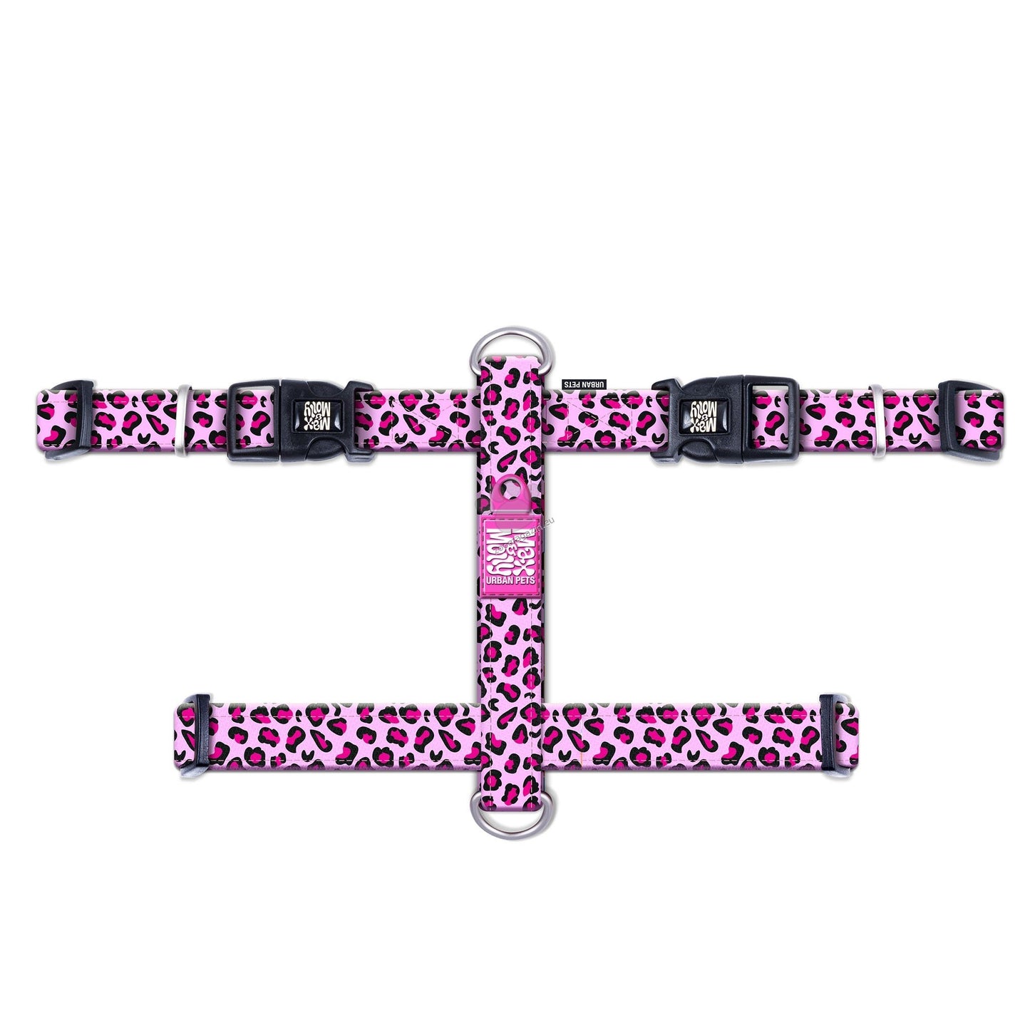 Max Molly H-Harness Leopard Pink S - нагръдник за кучета с обиколка на врат 33,5 - 47 см, гърди 43 - 51 / 15 мм