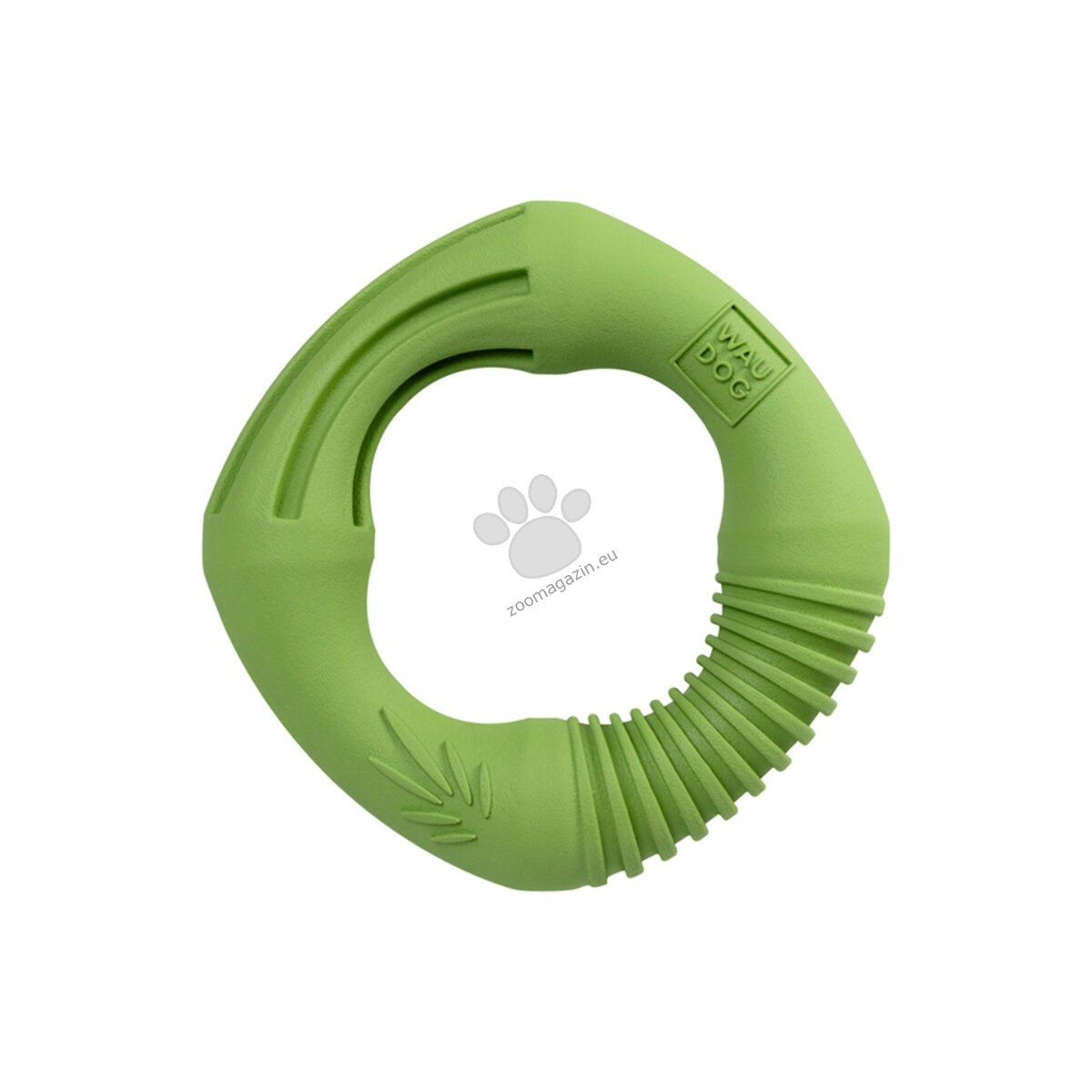 Waudog Natural Dog Toy Ring - играчка за лакомства от биоразградима гума 12 см, зелен