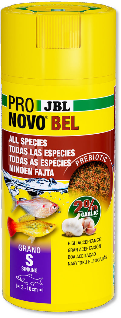 JBL ProNovo Bel Grano Click S - основна храна на гранули за всички аквариумни рибки 250 мл