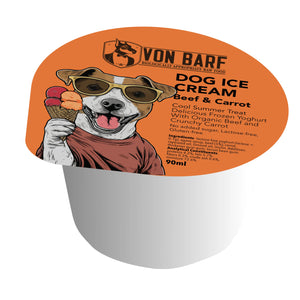 Von Barf Beef and Carrot Ice Cream - сладолед за куче с говеждо и морков 90 мл