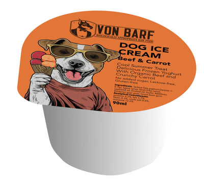 Von Barf Beef and Carrot Ice Cream - сладолед за куче с говеждо и морков 90 мл