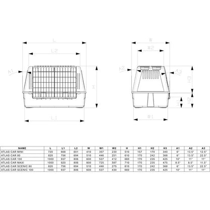 Ferplast - Atlas Car 80 Scenic - Car Carrier Bag 82 / 51 / 61 cm.